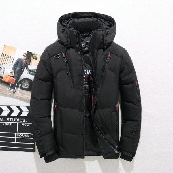 Black Winter Puffer Jacket – Warm Hooded Insulated Coat