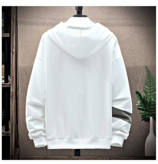 White Streetwear Graphic Hoodie – Modern Oversized Pullover