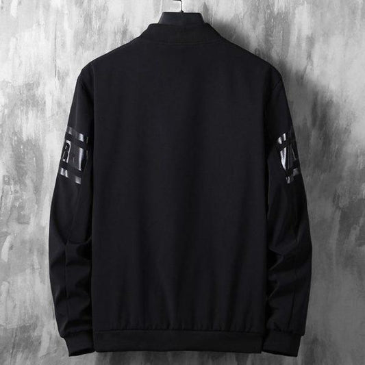 Black Bomber Jacket – Minimalist Streetwear Windbreaker