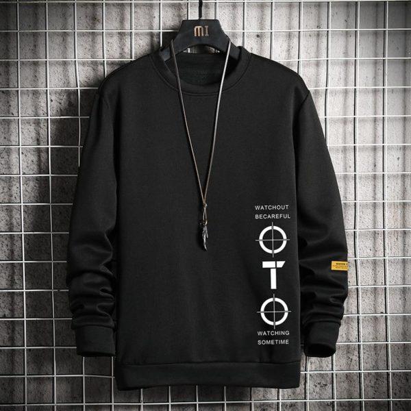 Black Graphic Sweatshirt – Minimal Streetwear Pullover