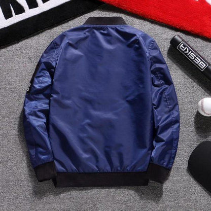 Navy Streetwear Bomber Jacket – Lightweight Casual Zip-Up