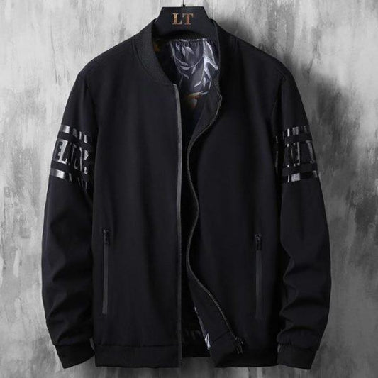 Black Bomber Jacket – Minimalist Streetwear Windbreaker
