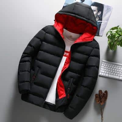 Hooded Winter Puffer Jacket – Warm Insulated Coat (White & Black)
