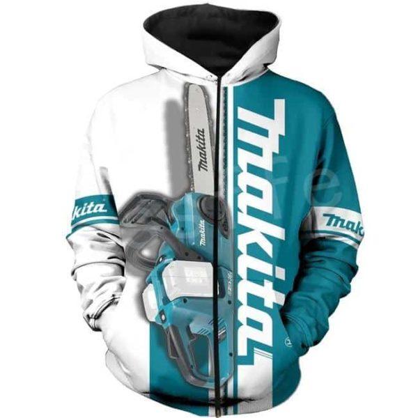 Makita Tools Graphic Hoodie – Workwear Style Zip-Up for Tool Lovers