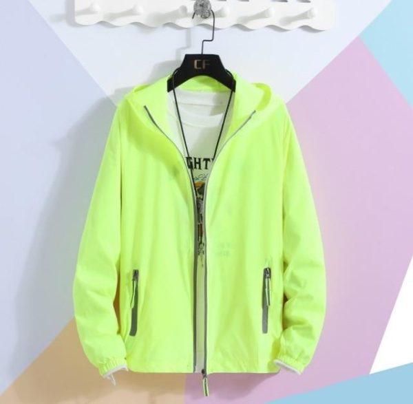 Lightweight Hooded Windbreaker – Reflective Zipper Casual Jacket