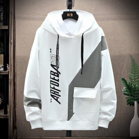 White Streetwear Graphic Hoodie – Modern Oversized Pullover