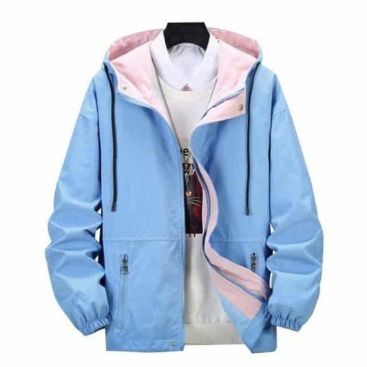 Lightweight Color-Block Windbreaker Jacket – Casual Hooded Coat (4 Colors)