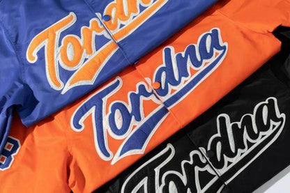 Orange Varsity Jacket – Retro Baseball Letterman Coat