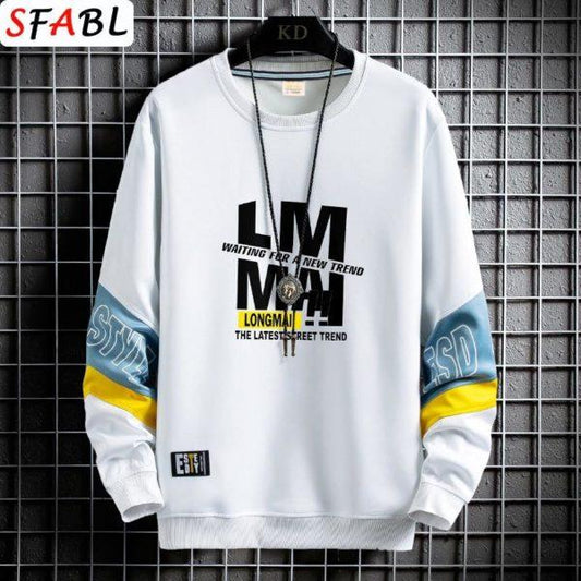 Graphic Color-Block Sweatshirt – Streetwear Print Pullover