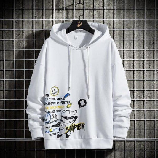 Graphic Print Casual Hoodie – Streetwear Pullover in Multiple Colors