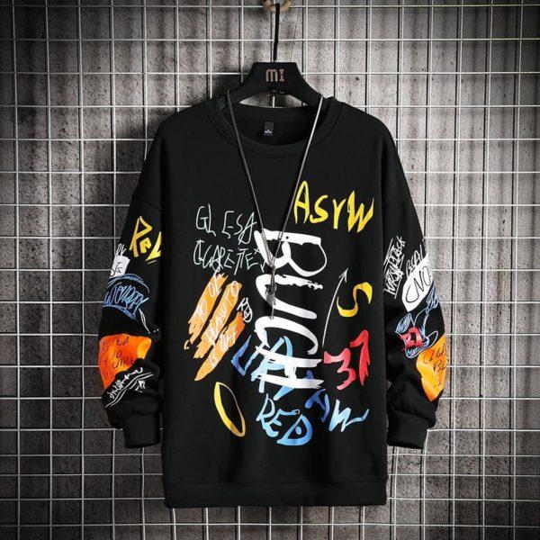 Graffiti Print Streetwear Sweatshirt – Oversized Urban Style