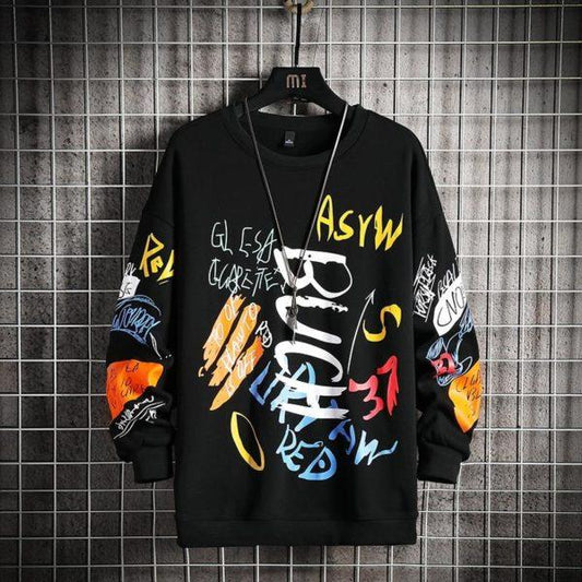 Graffiti Print Streetwear Sweatshirt – Oversized Urban Style